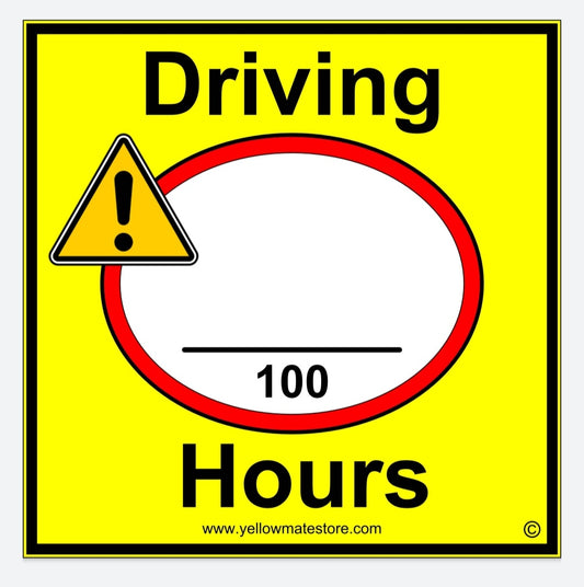Learner driving hours sign + whiteboard marker